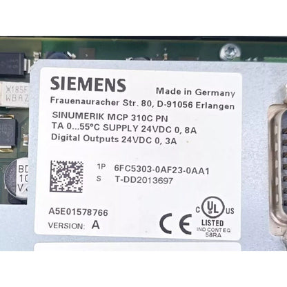 PLC | Siemens | 6FC5303-0AF23-0AA1 6FC5 303-0AF23-0AA1  CONTROL PANEL MCP 310C PN