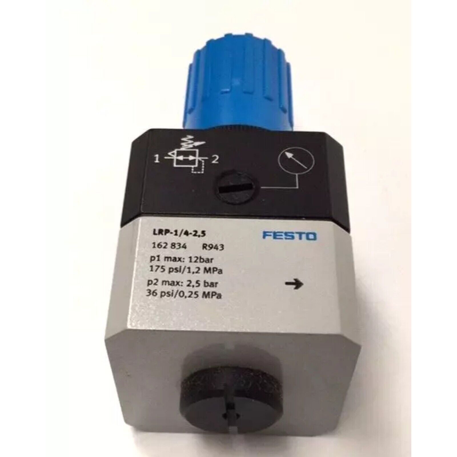 Festo LRP-1/4-2,5 precision pressure regulator. Industrial automation part.