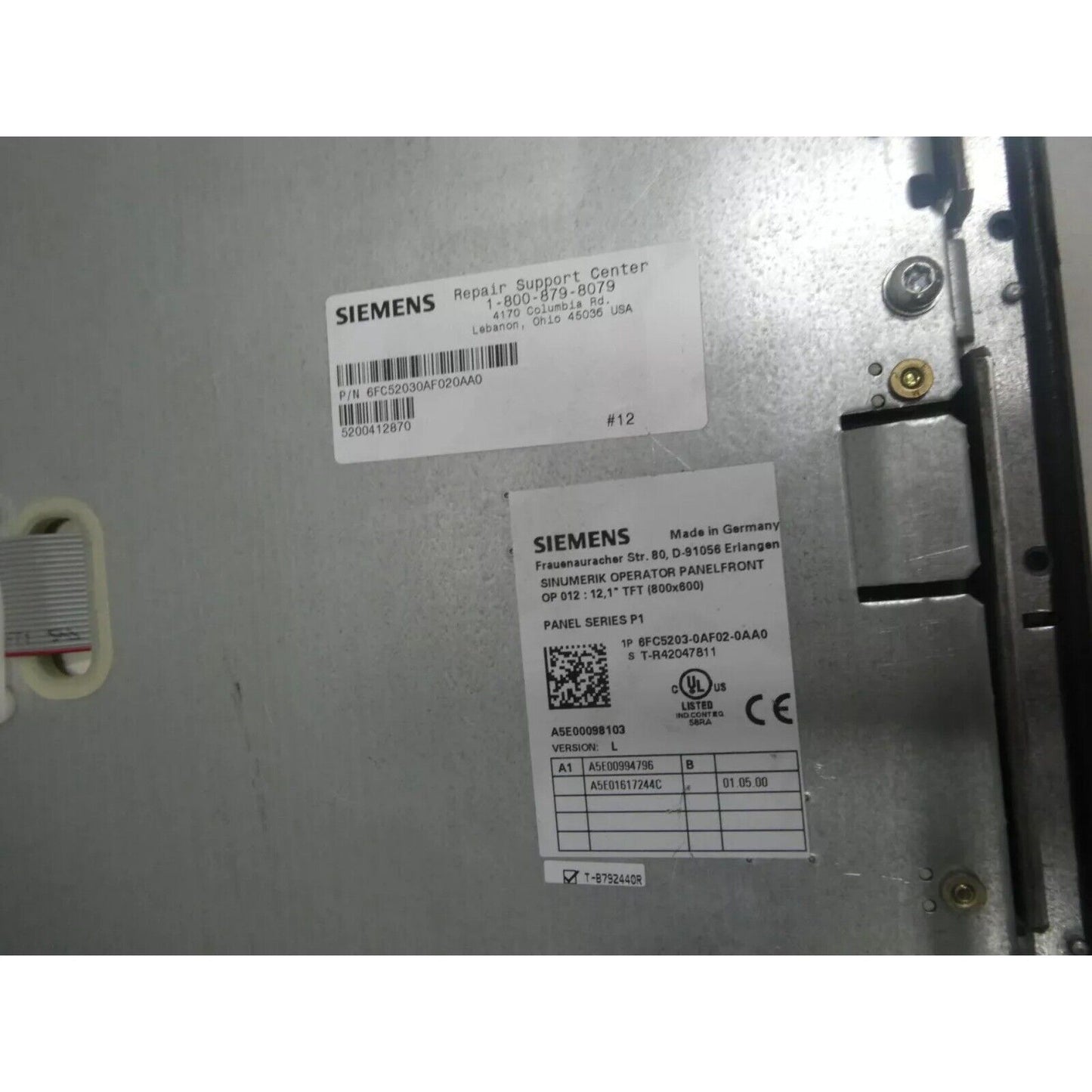 PLC | Siemens | 6FC5203-0AF02-0AA0 Sinumerik Control Panel PCU 50 6FC5210-0DF02-0AA0