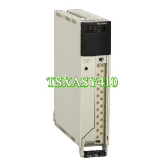 Schneider Electric TSXASY410 Analog Output Module, part of the Modicon Premium PLC system, cream color.