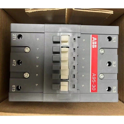 ABB A95-30 Contactor Industrial Automation Component, Gray and Red.
