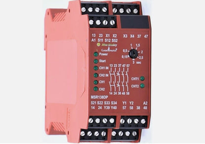 Allen-Bradley MSR138DP Safety Relay, red, for industrial automation