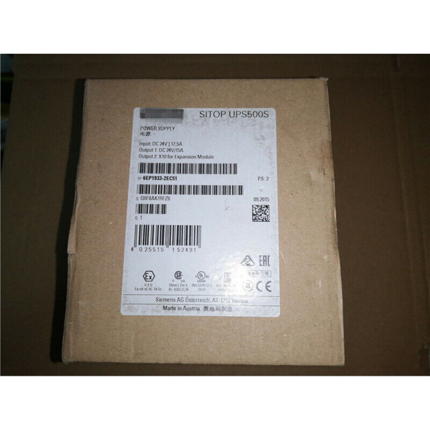 1PC Siemens 6EP1933-2EC51 6EP1 933-2EC51 Power Supply 24VDC/15A New In Box