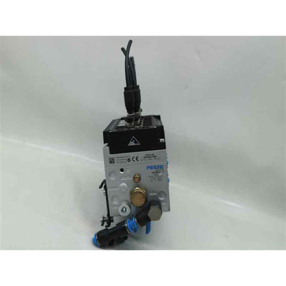 Festo CPV10-GE-ASI-8E8A-ZM8 Valve Terminal, industrial automation part, silver and black with cables and connectors