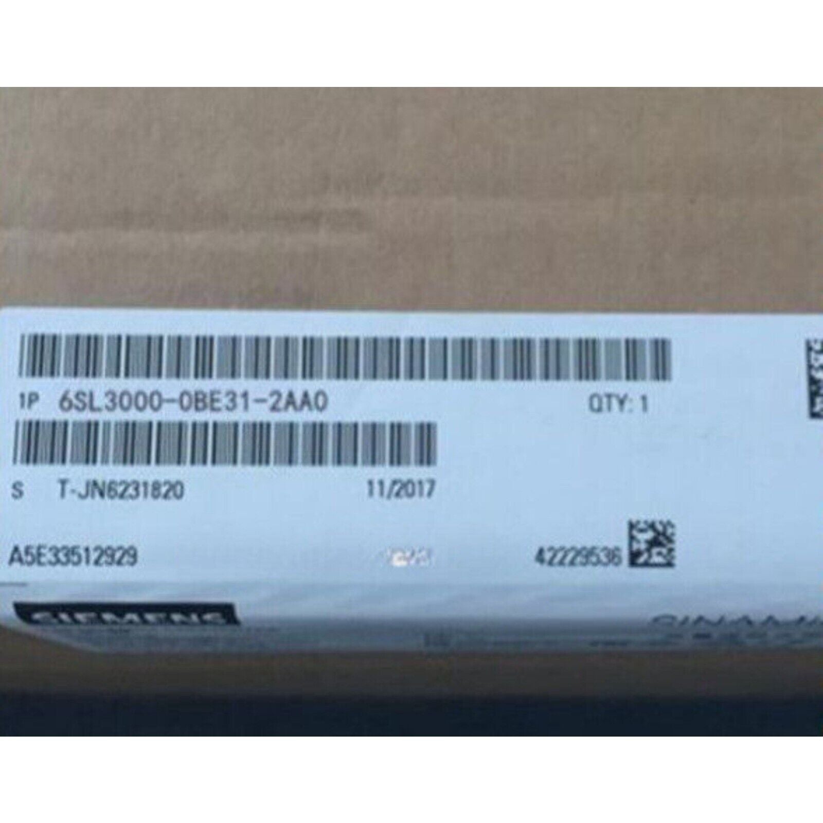 Siemens 6SL3000-0BE31-2AA0 SINAMICS Line Filter. Industrial automation part with barcode.