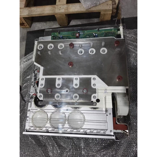 Siemens PLC Power Block. Industrial automation component with clear plastic and metal construction.