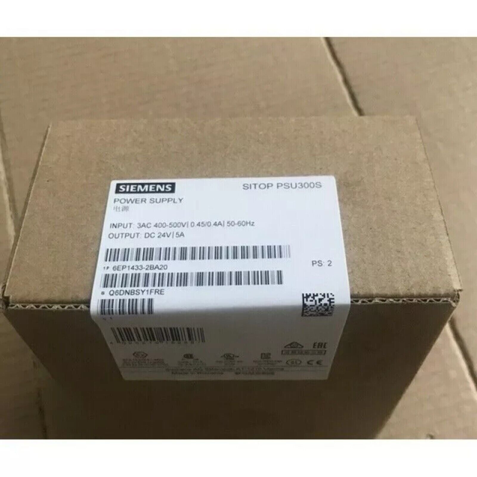 Siemens SITOP PSU300S power supply unit, model 6EP1433-2BA20, for industrial automation.