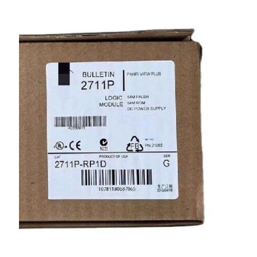 Allen-Bradley 2711P-RP1D PLC module, brand new, featuring PanelView Plus and DC Power Supply, product of USA.