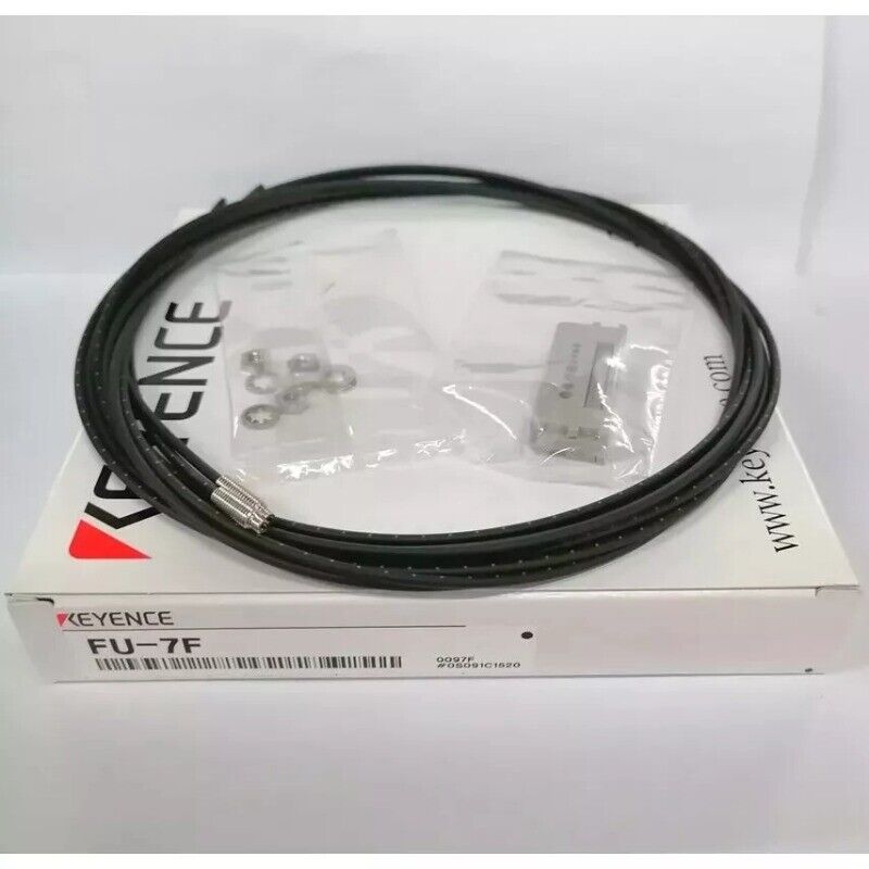 Keyence FU-7F Fiber Optic Sensor, New In Box, Black Cable and Components