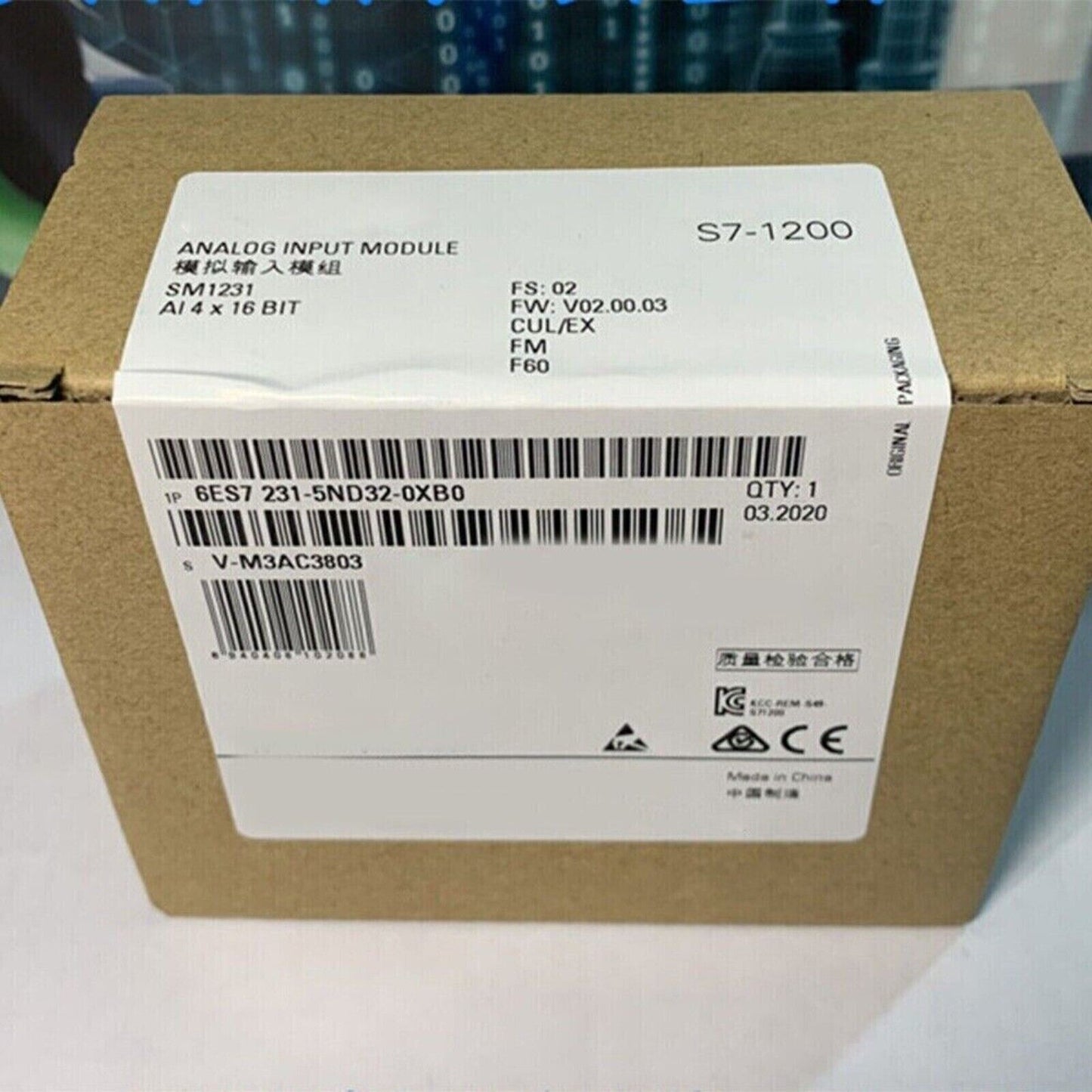 Siemens S7-1200 Analog Input Module 6ES7231-5ND32-0XB0, industrial automation part in box