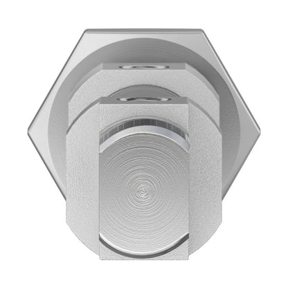 Close-up detail of a silver Festo DSNU-10-85-P-A pneumatic cylinder.