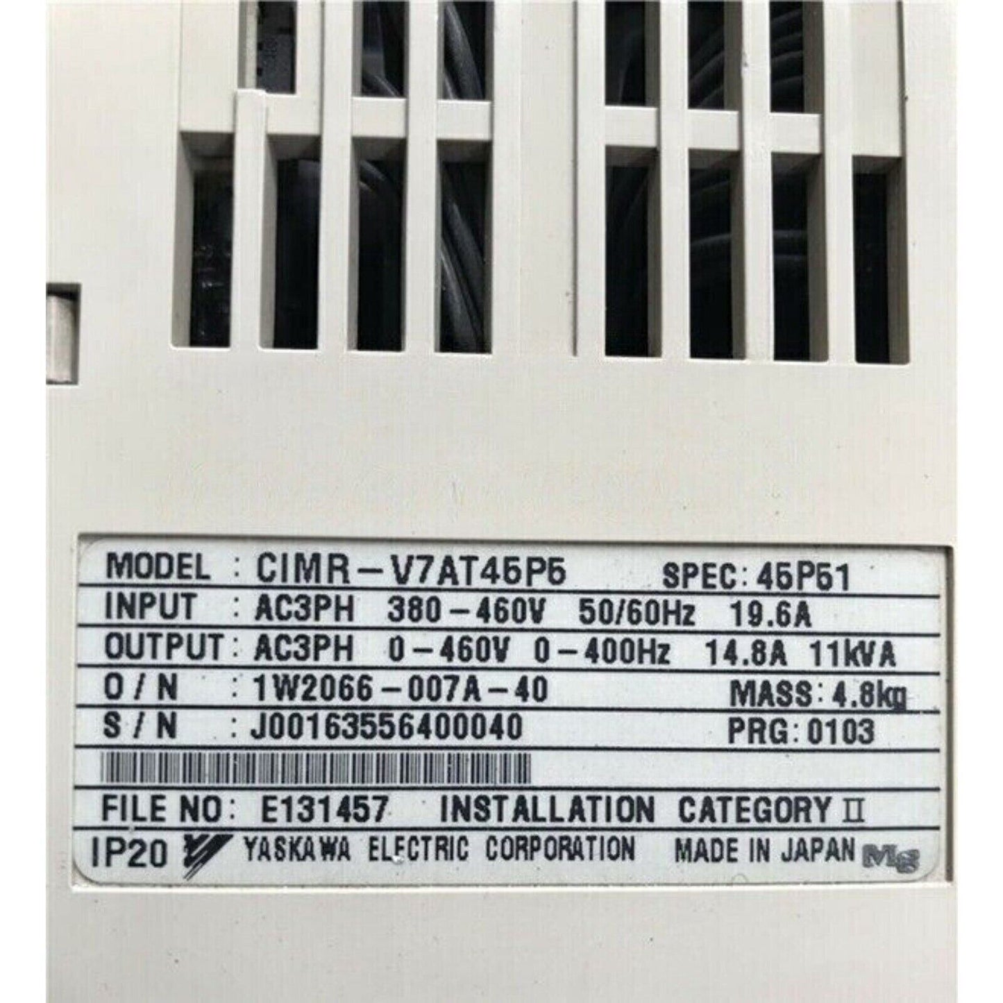 YASKAWA Inverter CIMR-V7AT45P5 Label, Industrial Automation Part, 5.5KW, Made in Japan
