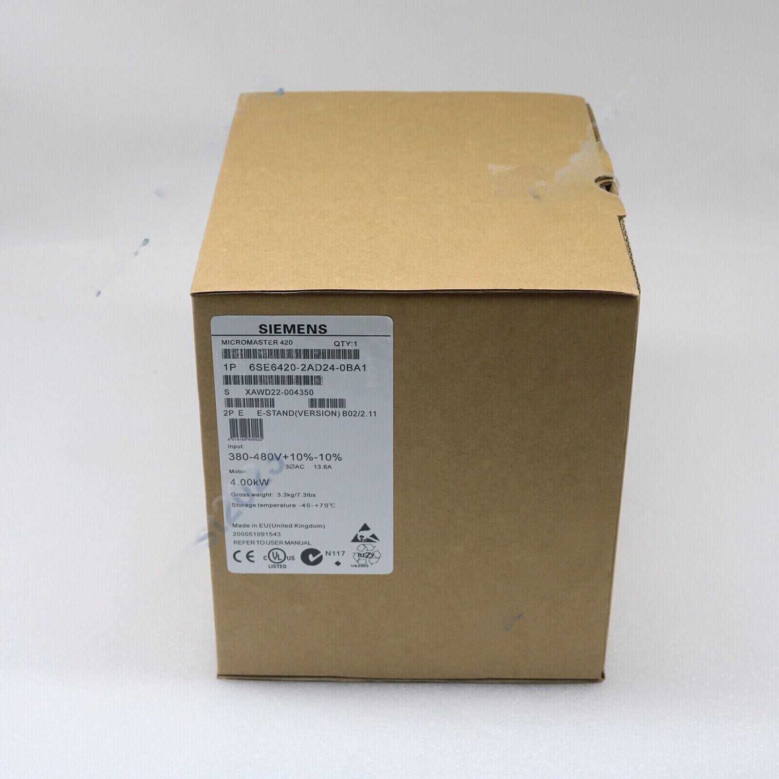 Siemens MICROMASTER 420 in a cardboard box, model 6SE6420-2AD24-0BA1, industrial automation part