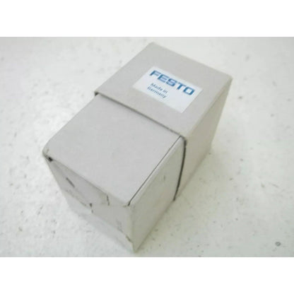 Festo ADVU-25-5-P-A short-stroke cylinder in box, Made in Germany, industrial automation part.