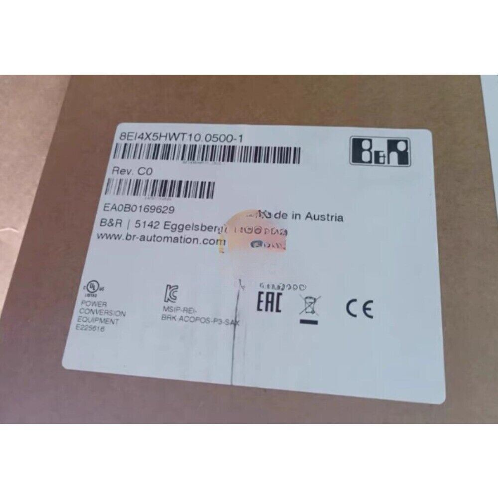 B&R 8EI4X5HWT10.0500-1 Three axis driver label, industrial automation part, from Radwell International.