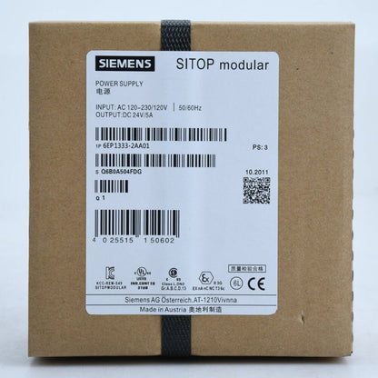 Siemens SITOP modular power supply unit 6EP1333-2AA01, AC input and DC output specifications, industrial automation component