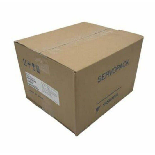 YASKAWA SGDM-20AC-SD1 servo drive in a sealed cardboard box labeled SERVOPACK
