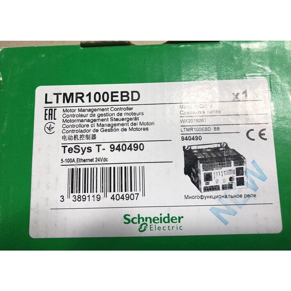 Schneider Electric LTMR100EBD Motor Management Controller, TeSys T Series, Ethernet, 5-100A, 24Vdc.
