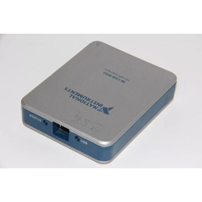 National Instruments USB-8452 I²C/SPI Interface Device, grey with blue accents, USB port. Industrial automation part.