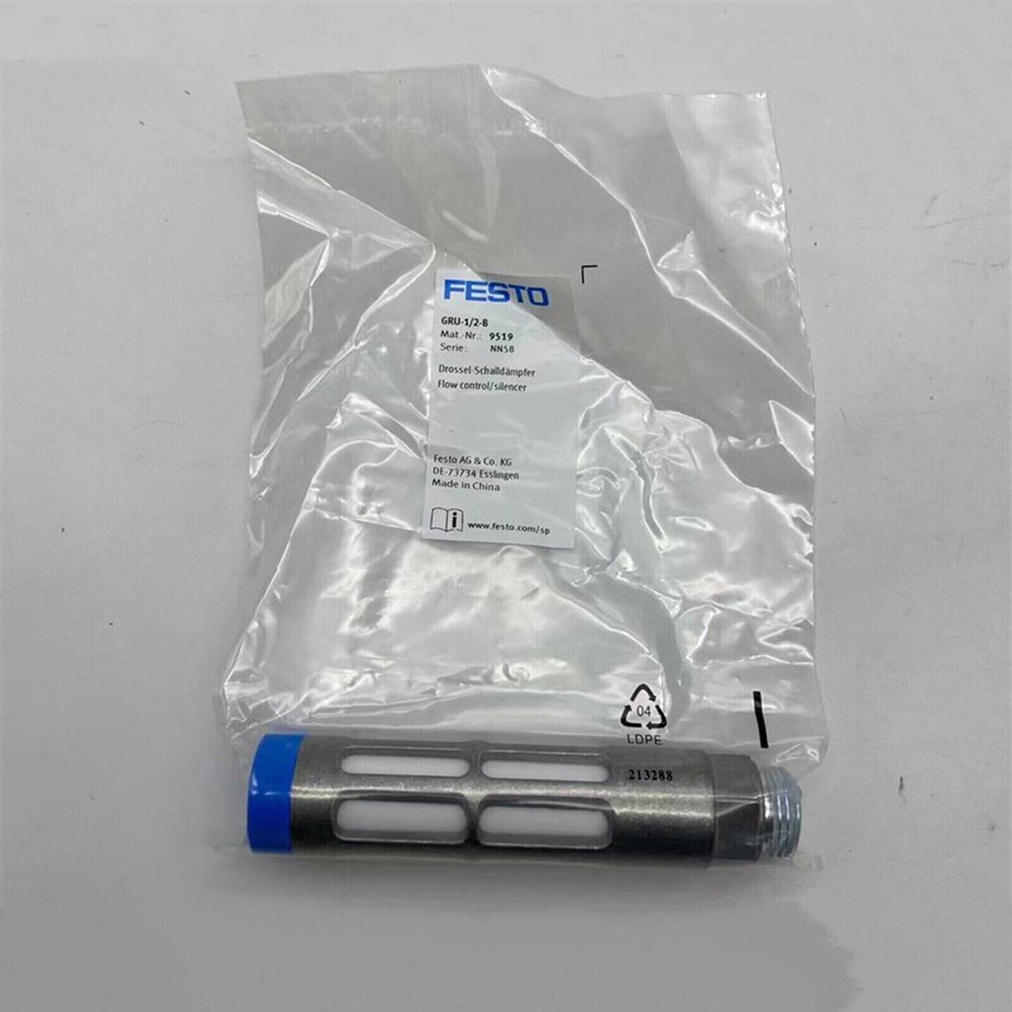 Festo GRU-1/2-B Flow control/silencer, industrial automation part in packaging