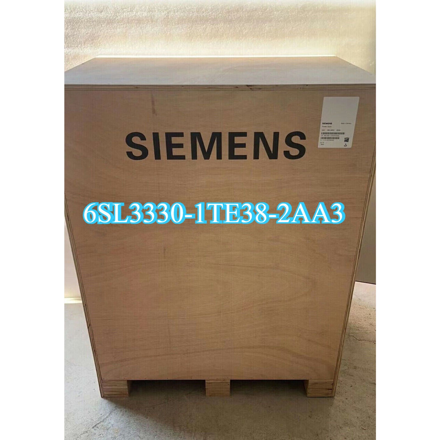 Siemens 6SL3330-1TE38-2AA3 industrial PLC module in wooden packaging