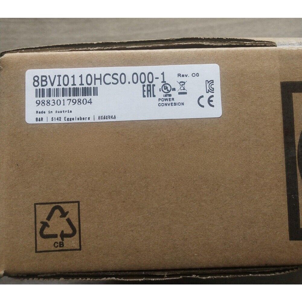B&R Servo Drive 8BVI0110HCS0.000-1 product box, industrial automation part, Made in Austria