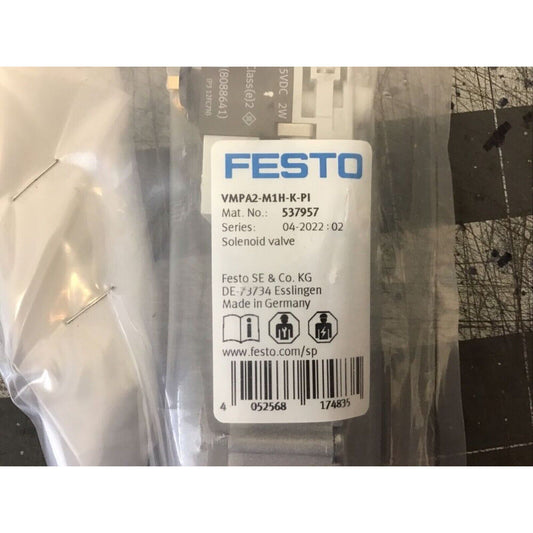 Festo VMPA2-M1H-K-PI Solenoid Valve, industrial automation part with key details: Mat. No. 537957, Made in Germany
