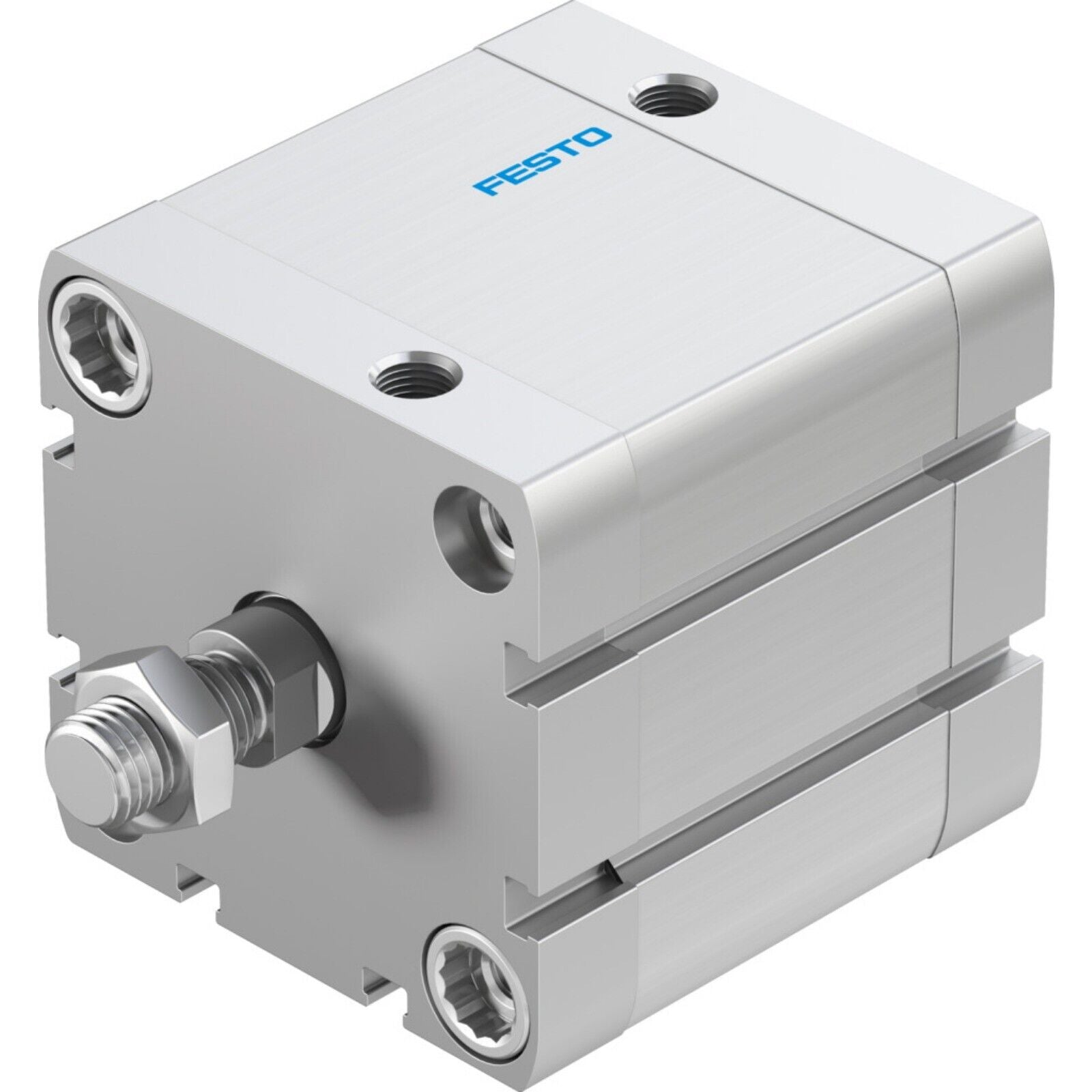 Festo ADN-63-30-A-P-A pneumatic cylinder, industrial automation part, silver finish.