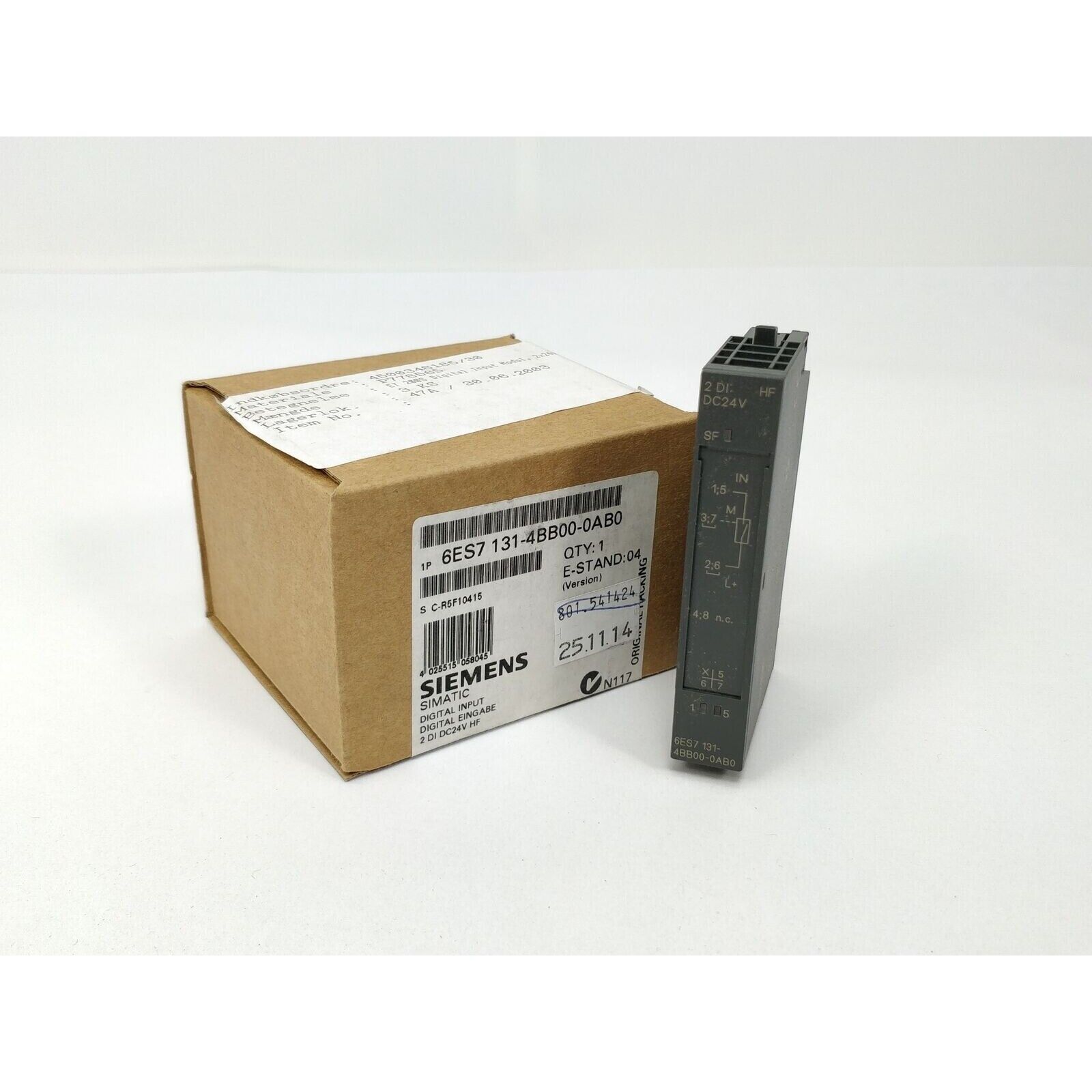 Siemens SIMATIC Digital Input Module 6ES7 131-4BB00-0AB0, Industrial automation part, 2 DI DC24V, Original packaging.