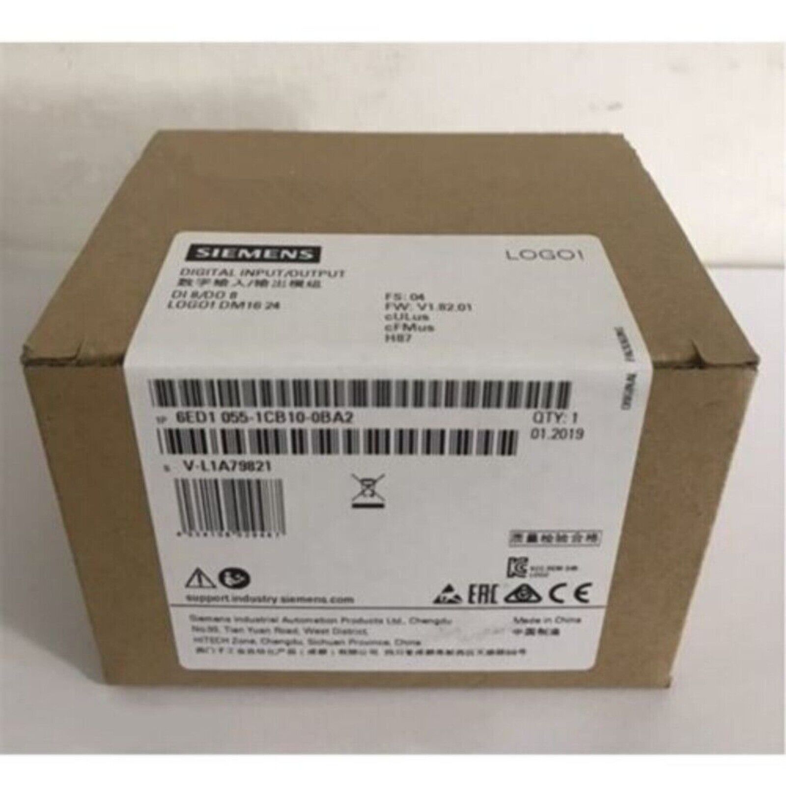 Siemens LOGO! DM16 24 expansion module in box, PLC component 6ED1 055-1CB10-0BA2, industrial automation part