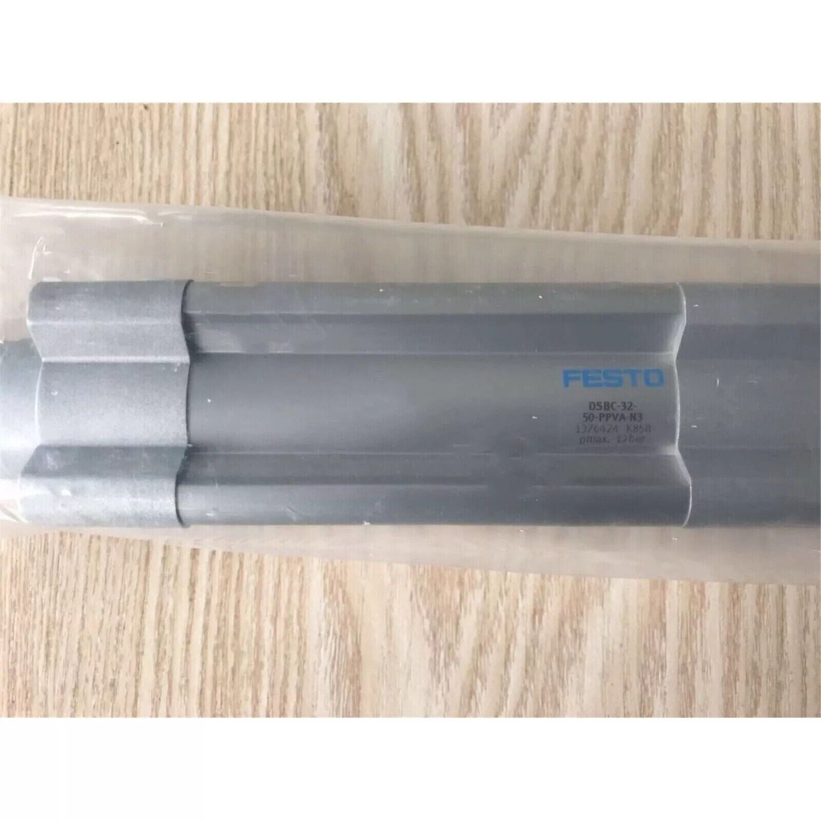 Festo DSBC-32-50-PPVA-N3 Pneumatic Cylinder, Gray Cylinder