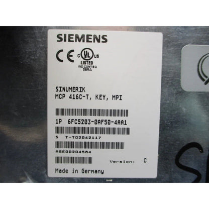PLC | Siemens | 6FC5 203-0AF50-4AA1 6FC5203-0AF50-4AA1 MCP416C-T Operating Keyboard