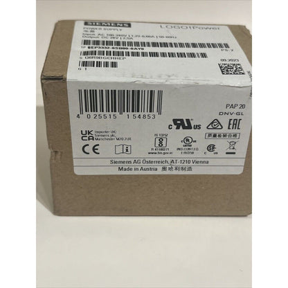 Siemens LOGO!Power stabilized power supply 6EP3332-6SB00-0AY0 in box, industrial automation part.