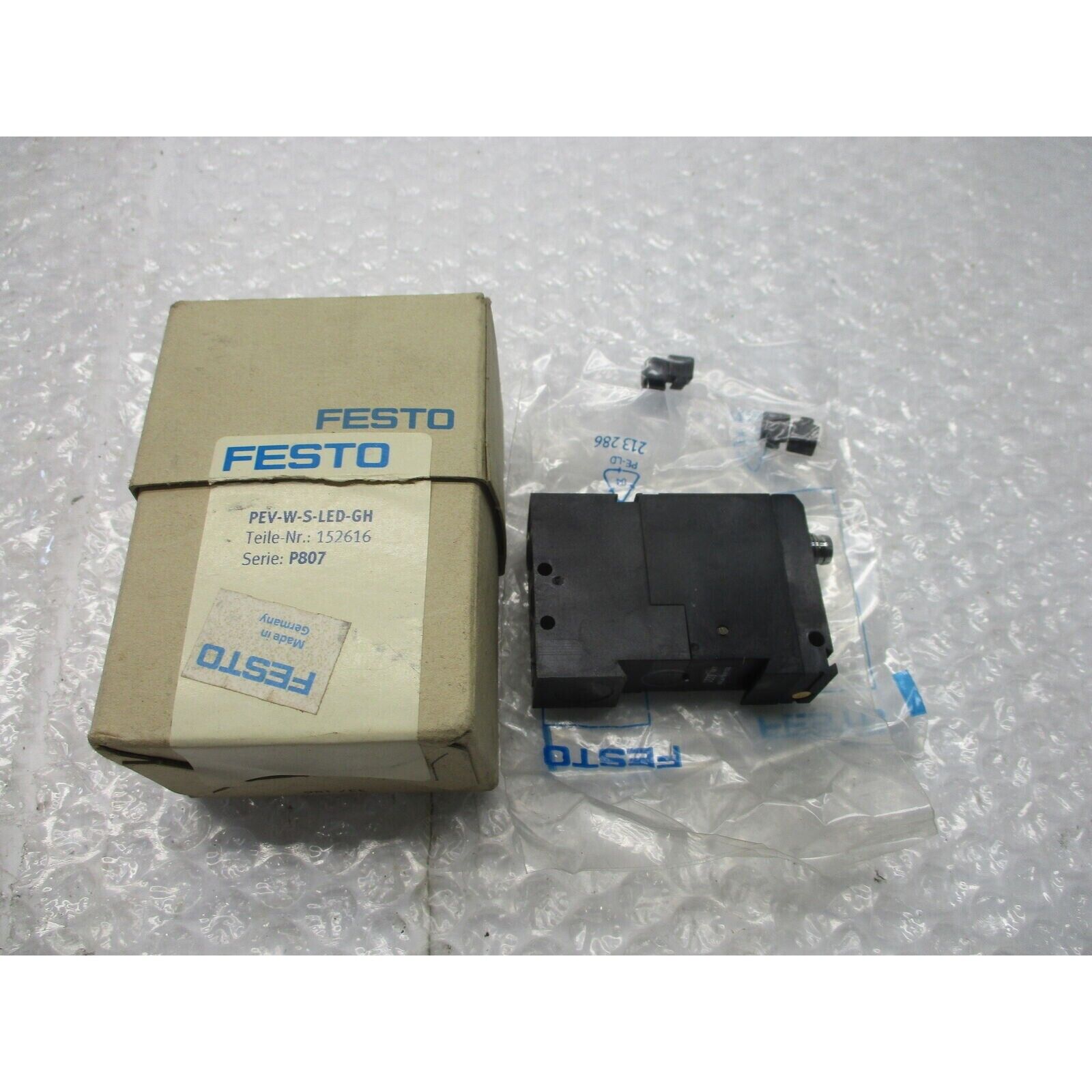 Festo PEV-W-S-LED-GH controller with box, industrial automation part 152616. Made in Germany.