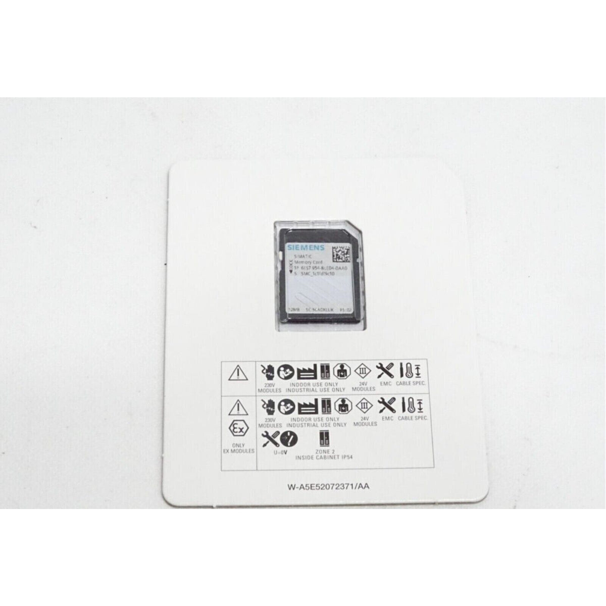 Siemens SIMATIC S7 Memory Card 6ES7 954-8LE04-0AA0. Industrial automation part.