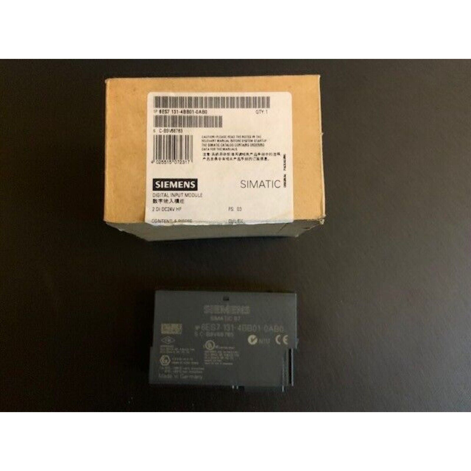 Siemens SIMATIC ET 200S Digital Input Module 6ES7 131-4BB01-0AB0, industrial automation part, 2 DI DC24V HF, in box.