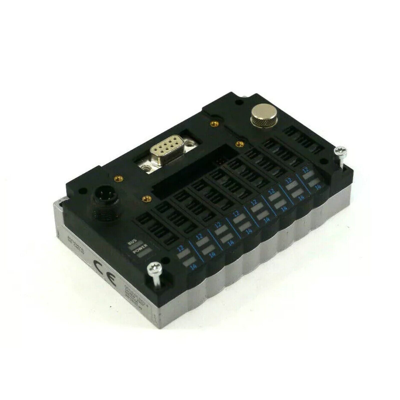 Festo CPV10 valve module with indicators for industrial automation, featuring BUS and POWER labels.