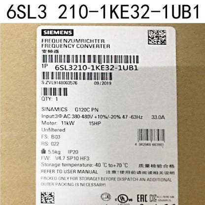 Siemens SINAMICS G120C Power Module 6SL3210-1KE32-1UB1 label, industrial automation part
