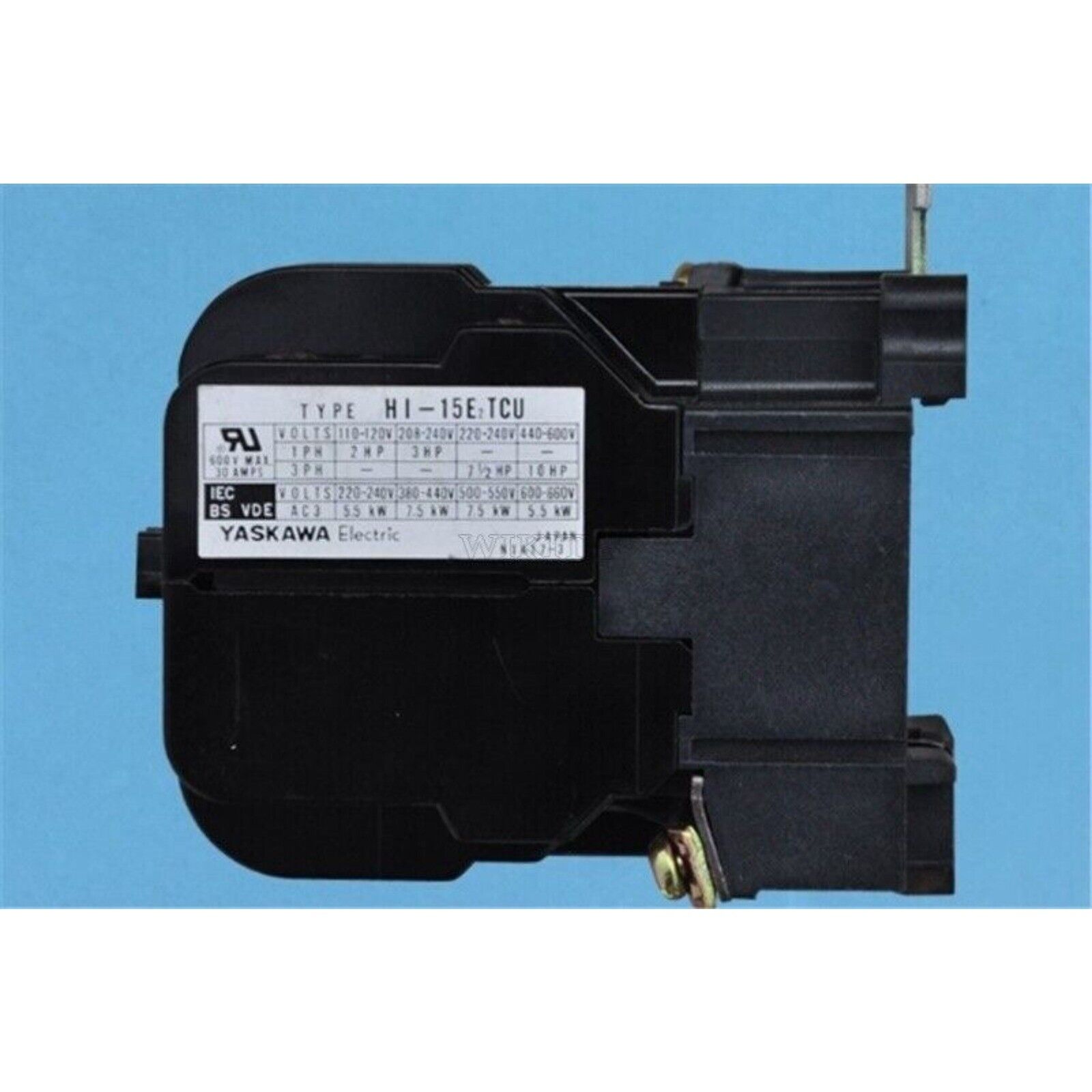 Yaskawa HI-15E2TCU Frequency Conversion Contactor, industrial automation part, black, mounted.