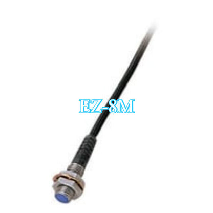 Keyence EZ-8M Proximity Sensor, industrial automation part with black cable and metal housing, new in box.