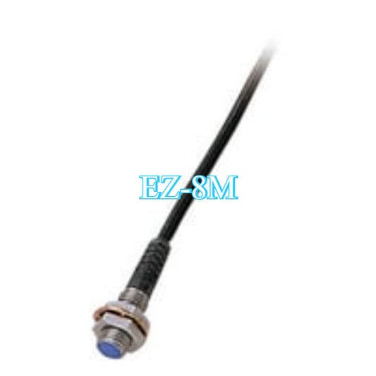 Keyence EZ-8M Proximity Sensor, industrial automation part with black cable and metal housing, new in box.