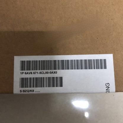 Siemens 6AV6 671-5CL00-0AX0 product label, industrial automation part, barcode with product information