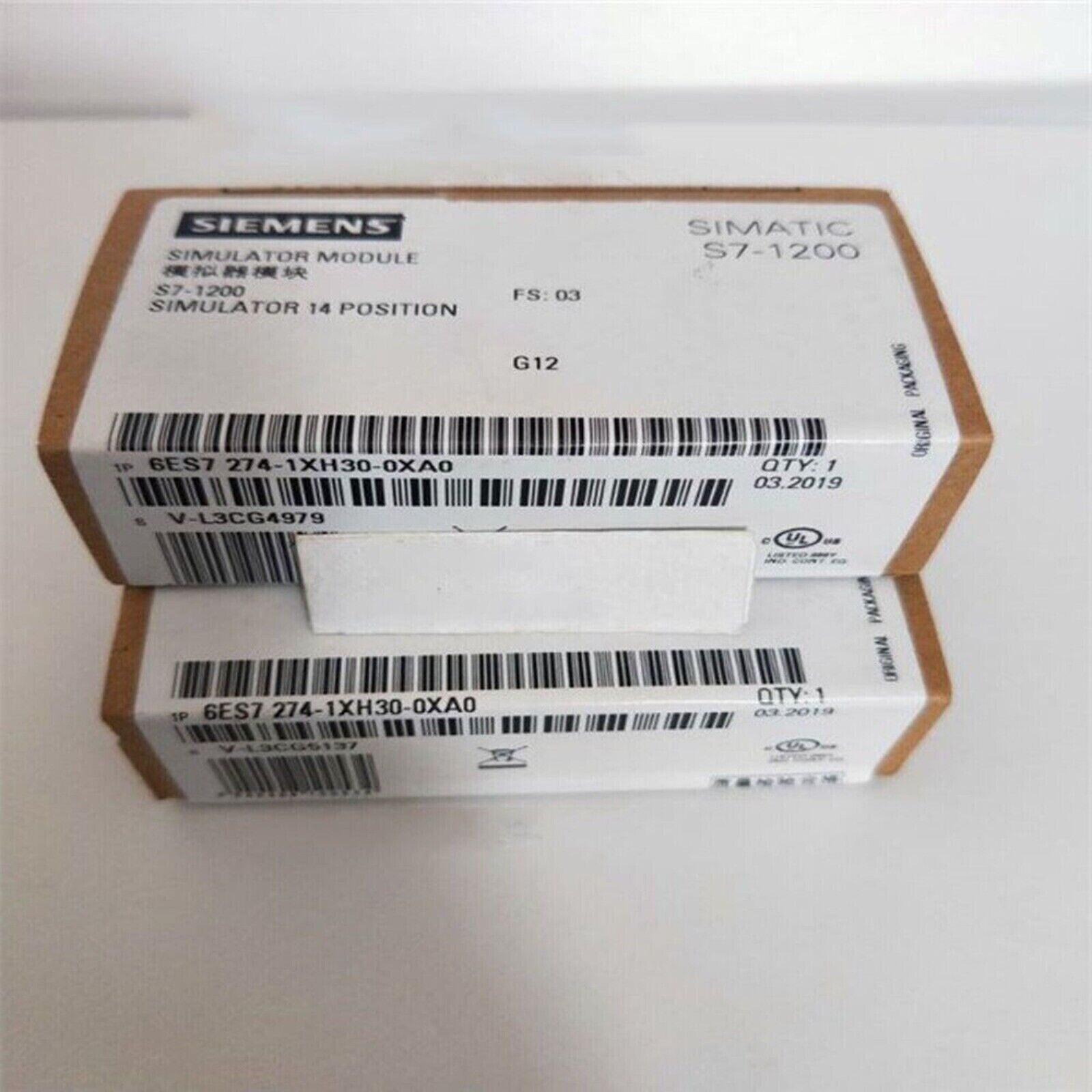 Siemens SIMATIC S7-1200 simulator module packaging. Model 6ES7274-1XH30-0XA0 for industrial automation.