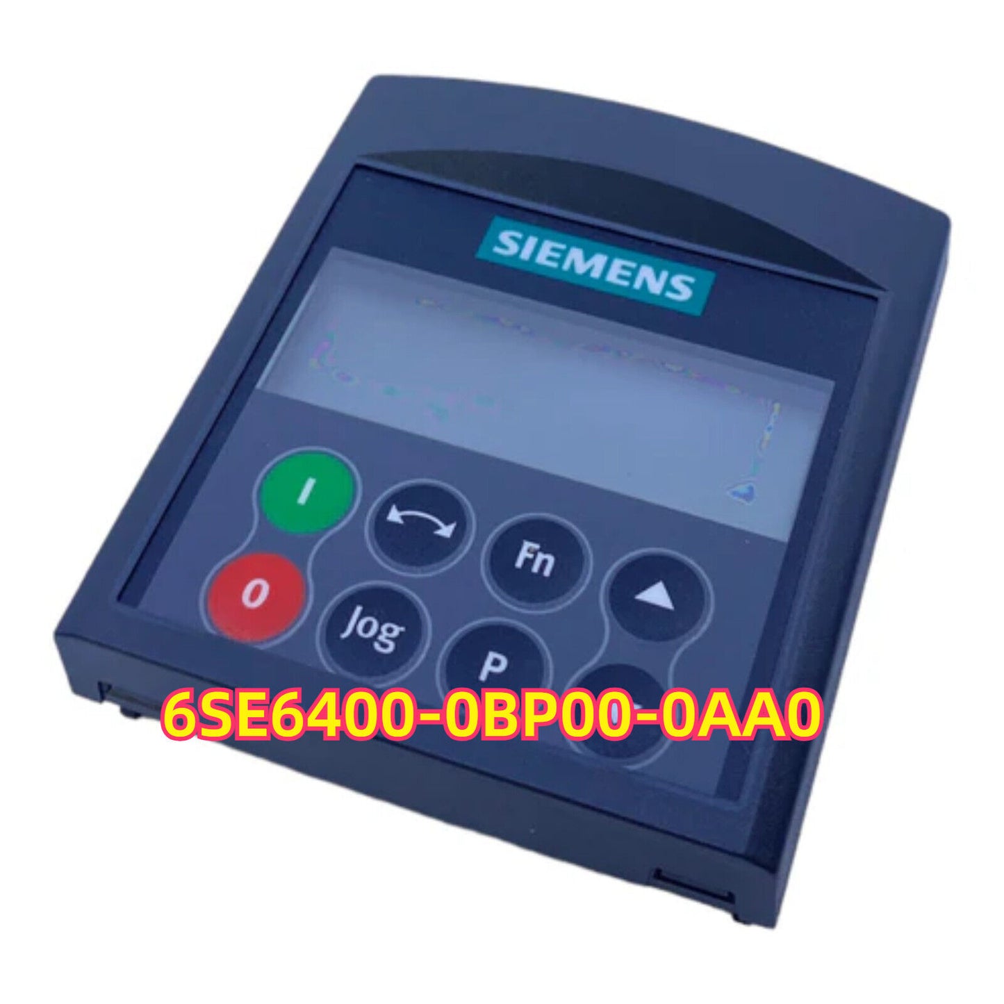 SINAMICS V20 Converter System 6SE6400-0BP00-0AA0 with operator panel interface and Siemens logo.