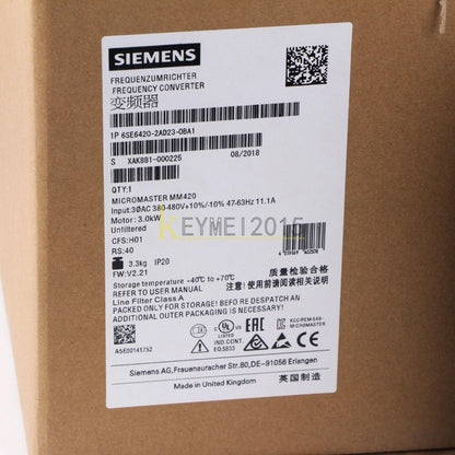 Series: Variable Frequency Drive | Siemens | 6SE6420-2AD23-0BA1 6SE6 420-2AD23-0BA1 MICROMASTER 420 with Filter