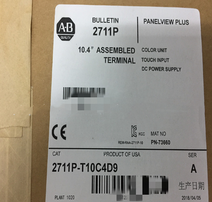 Allen Bradley 2711P-T10C4D9 /A PanelView Plus 6 1000 10" Color/Touch Terminal