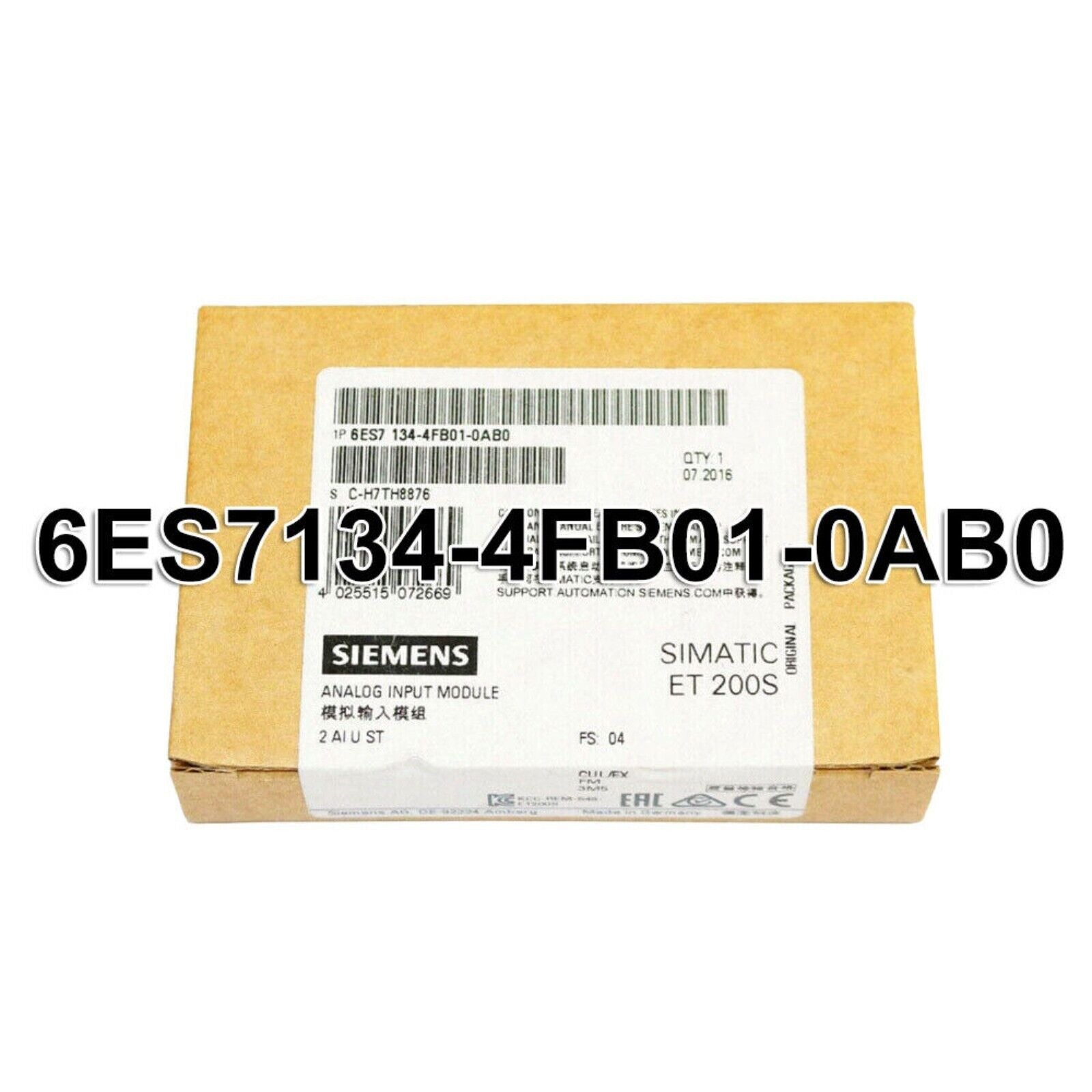 Siemens 6ES7134-4FB01-0AB0 DP Electronics Module ET 200S - Analog Input Module