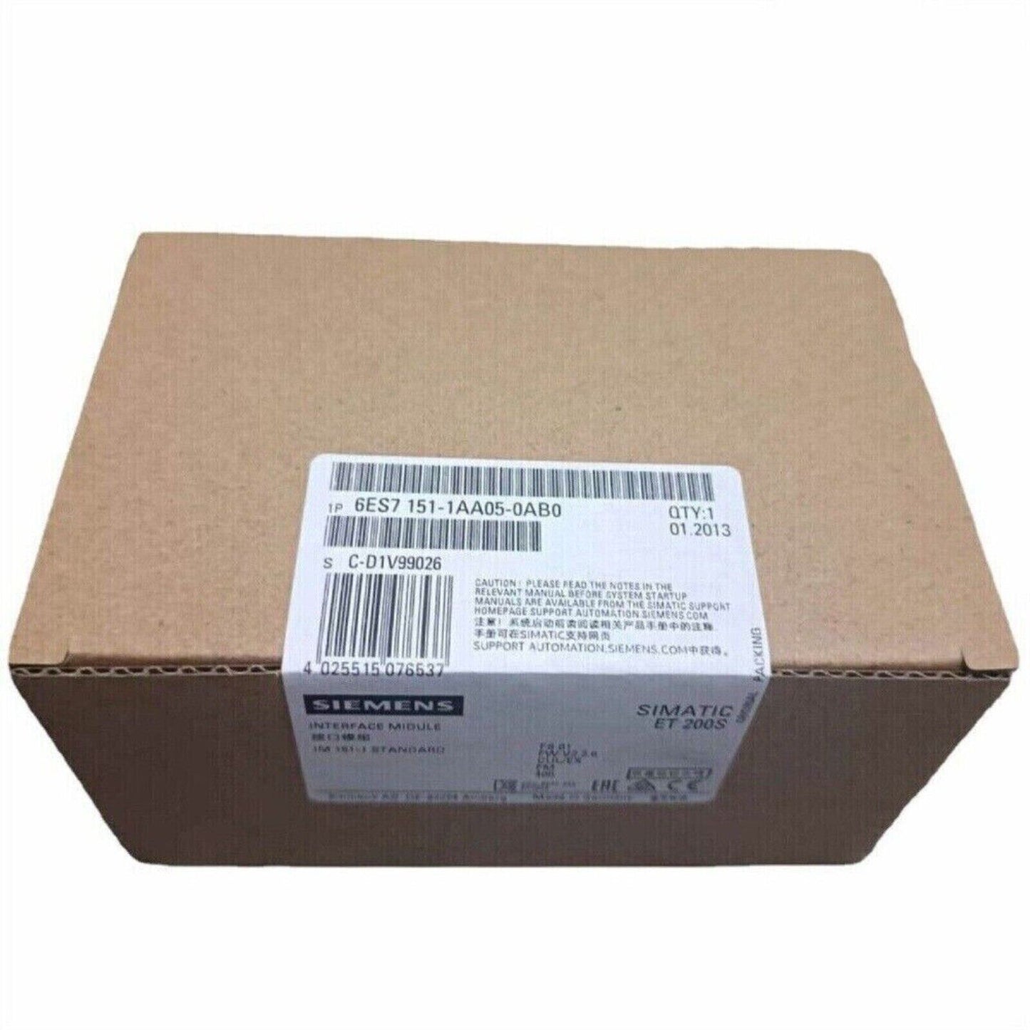 SIMATIC ET 200S IM151-1 Standard Interface Module boxed, Siemens 6ES7151-1AA05-0AB0, industrial automation part.