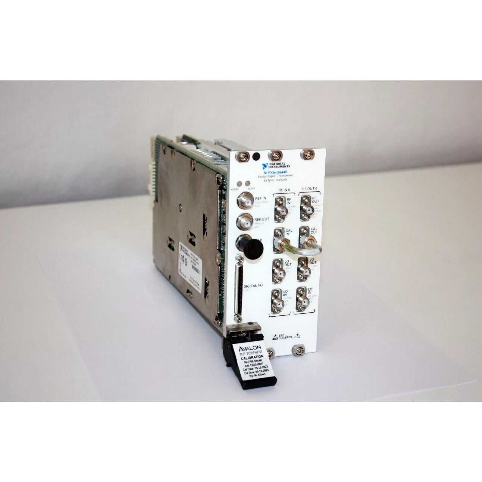 National Instruments PXIe-5644R Vector Signal Transceiver, RF ports and digital I/O for industrial automation.