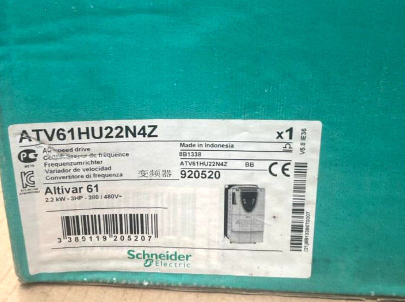 Schneider Electric Altivar 61 AC Speed Drive, 2.2kW 3HP 380-480V, industrial automation part